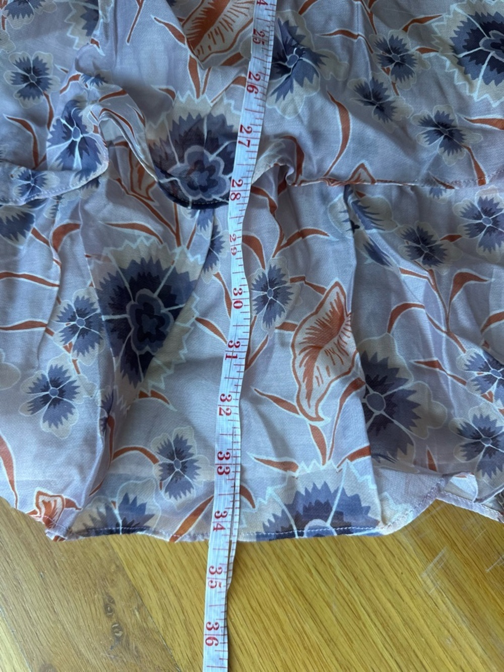 NEW Current Air Sleeveless Floral Ruffle Mini Dress Lilac Orange Grey Size XS - Picture 8 of 10